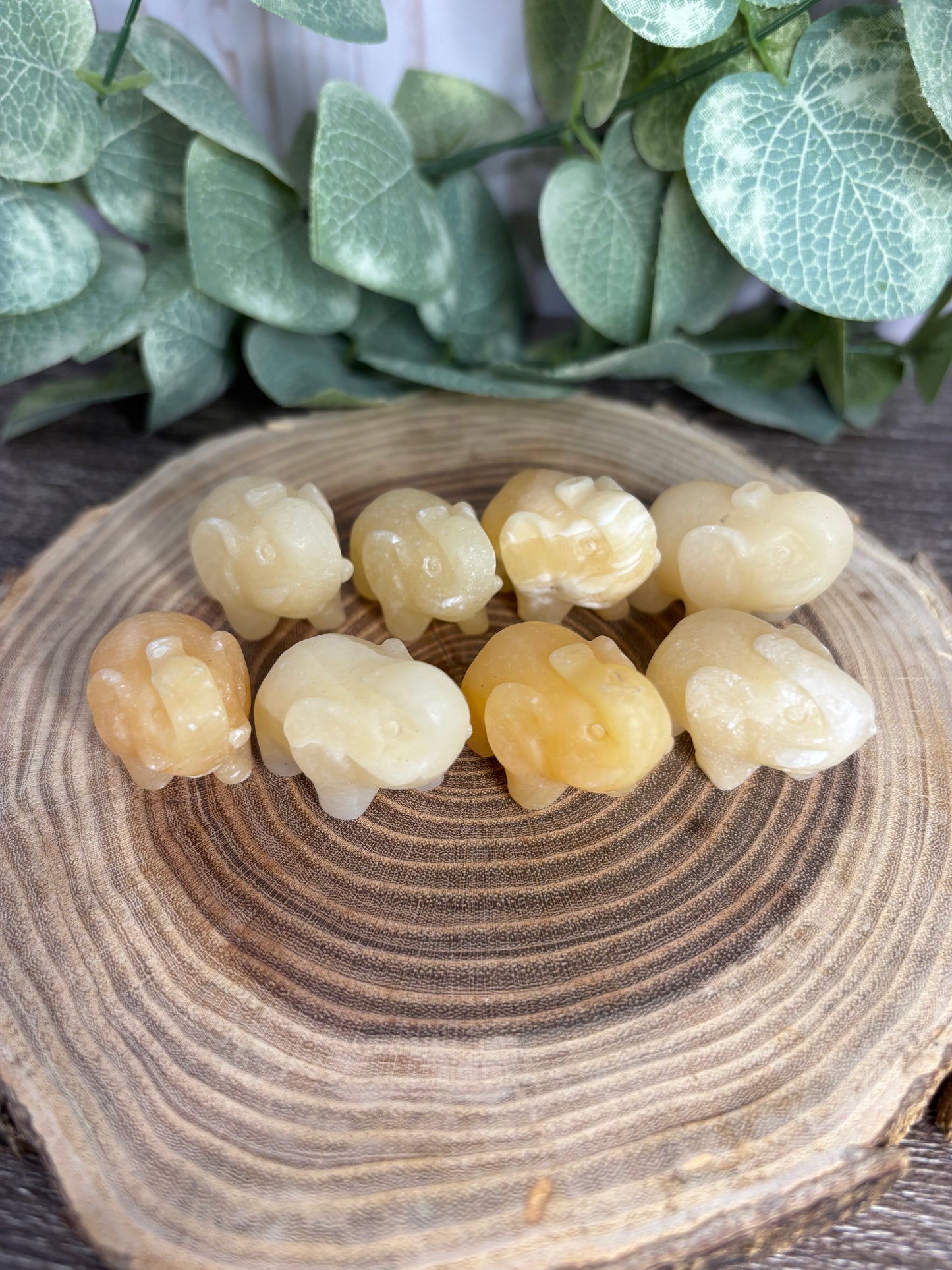 Elephant Crystal Carving - Orange Calcite Small