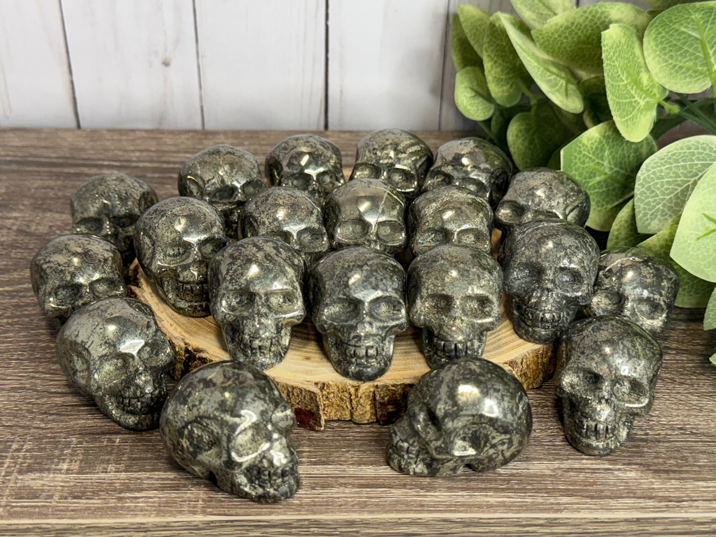 Pyrite Skull Carving