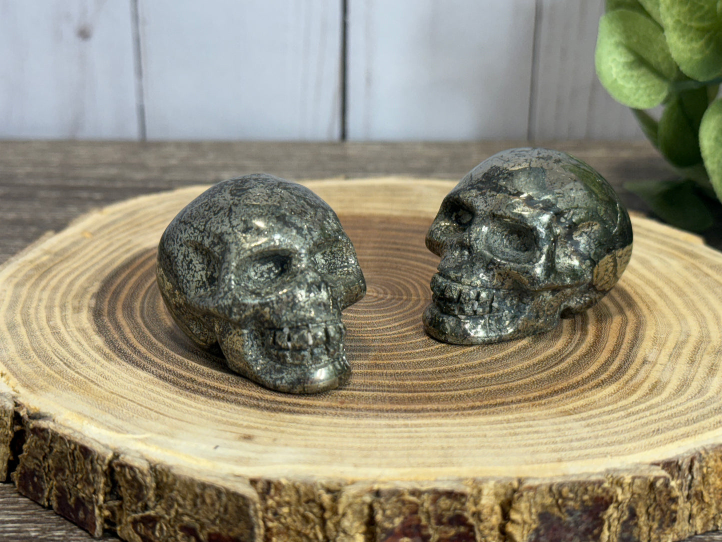 Pyrite Skull Carving