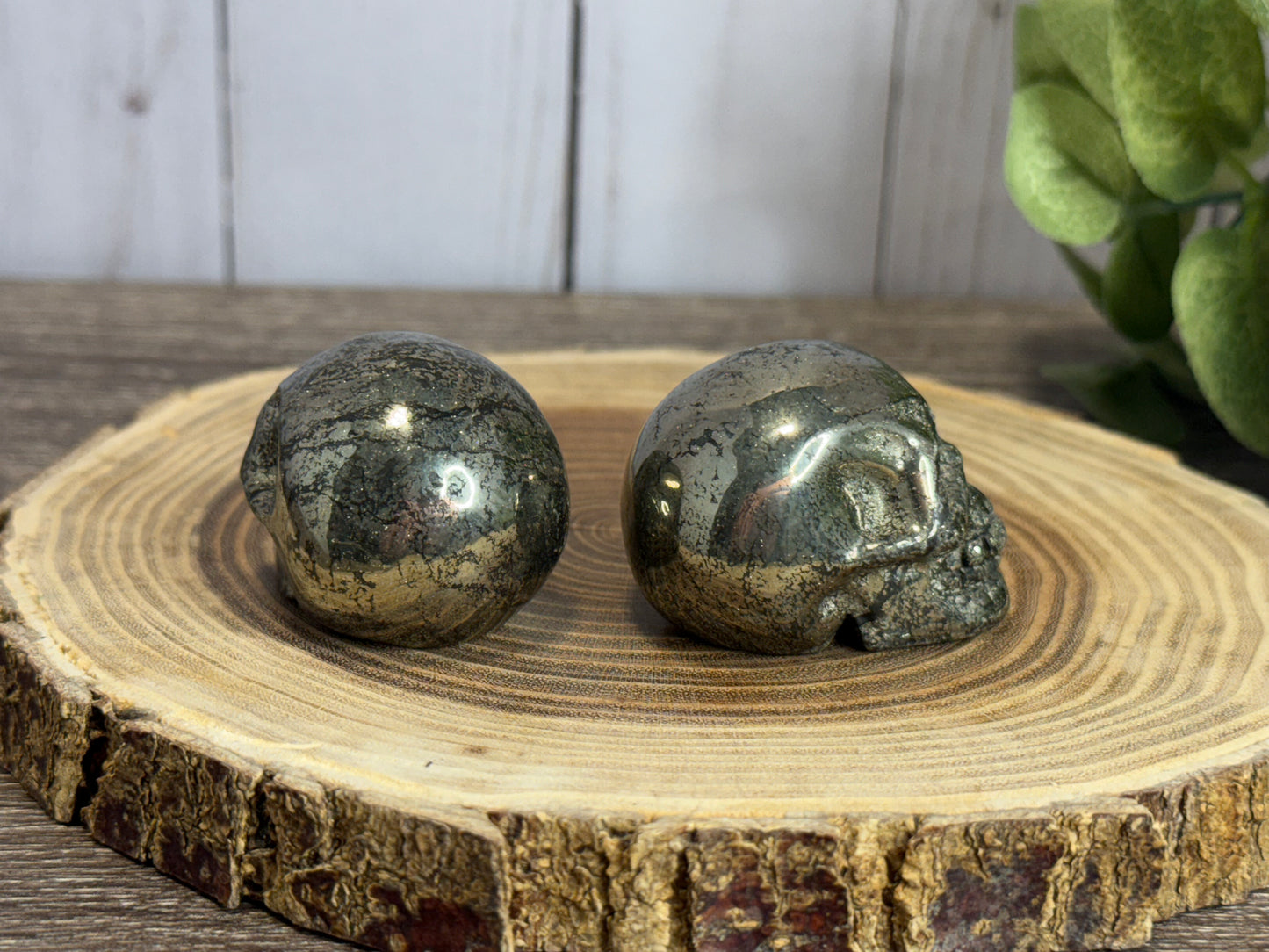 Pyrite Skull Carving