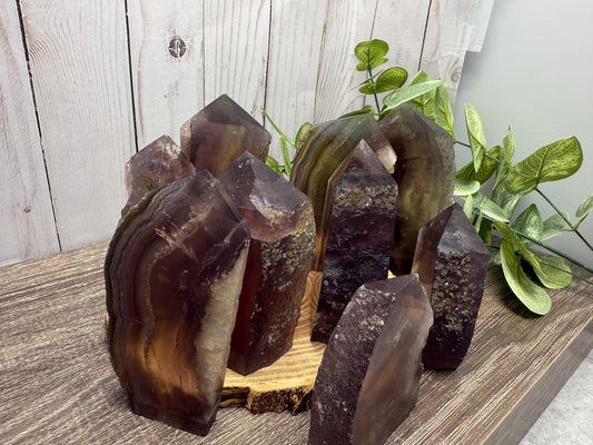 Fluorite Towers with Raw Edge
