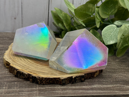 Clear Quartz Aura Coated Freeforms