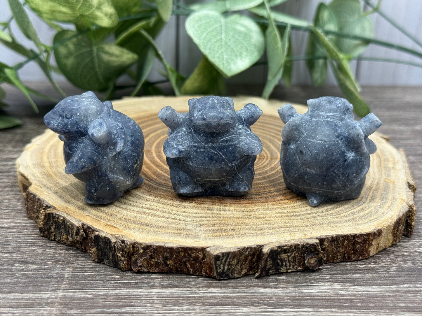 Blastoise Pokemon Carving - Blue Aventurine