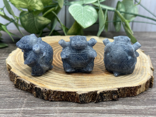 Blastoise Pokemon Carving - Blue Aventurine