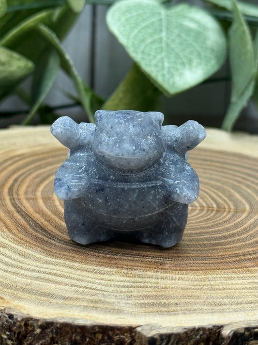 Blastoise Pokemon Carving - Blue Aventurine