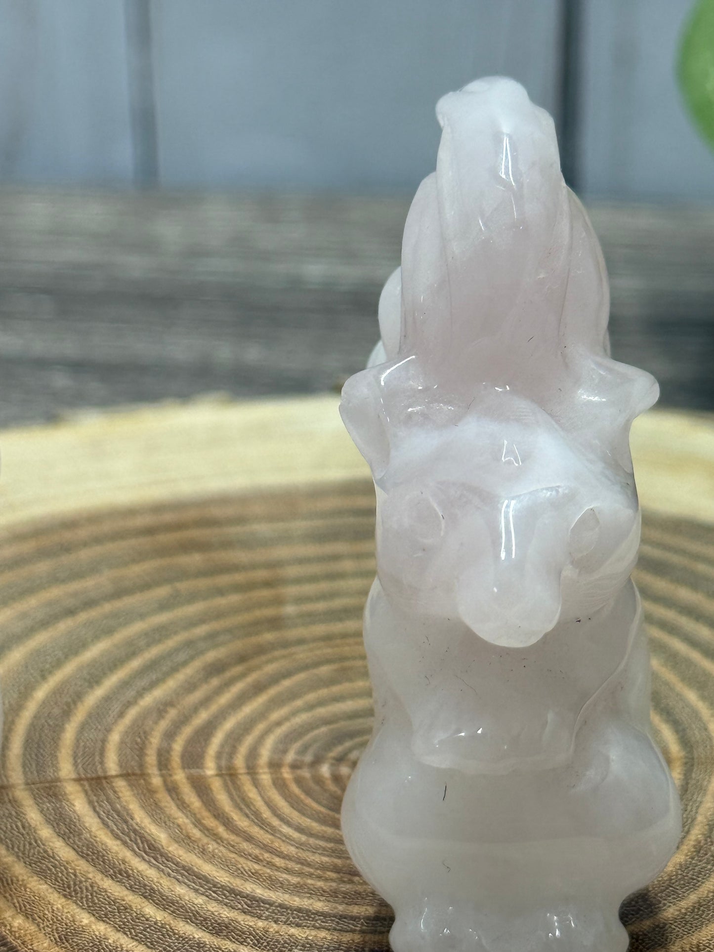 Misfit Rose Quartz Squirrel Carvings - chipped ear