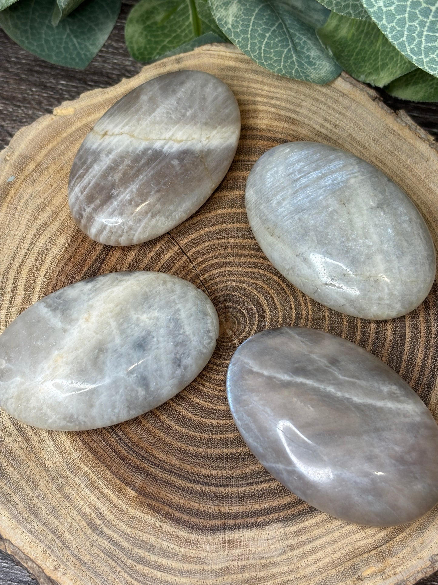 Grey Moonstone Palm Stone