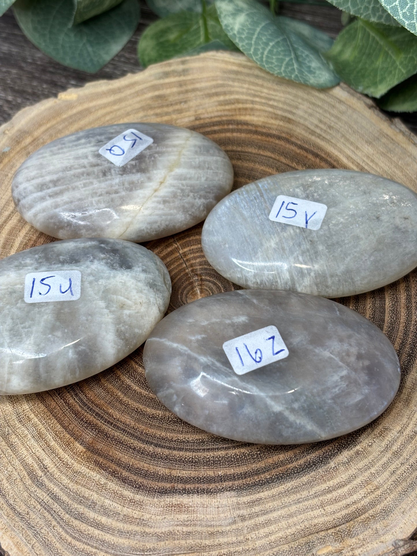 Grey Moonstone Palm Stone