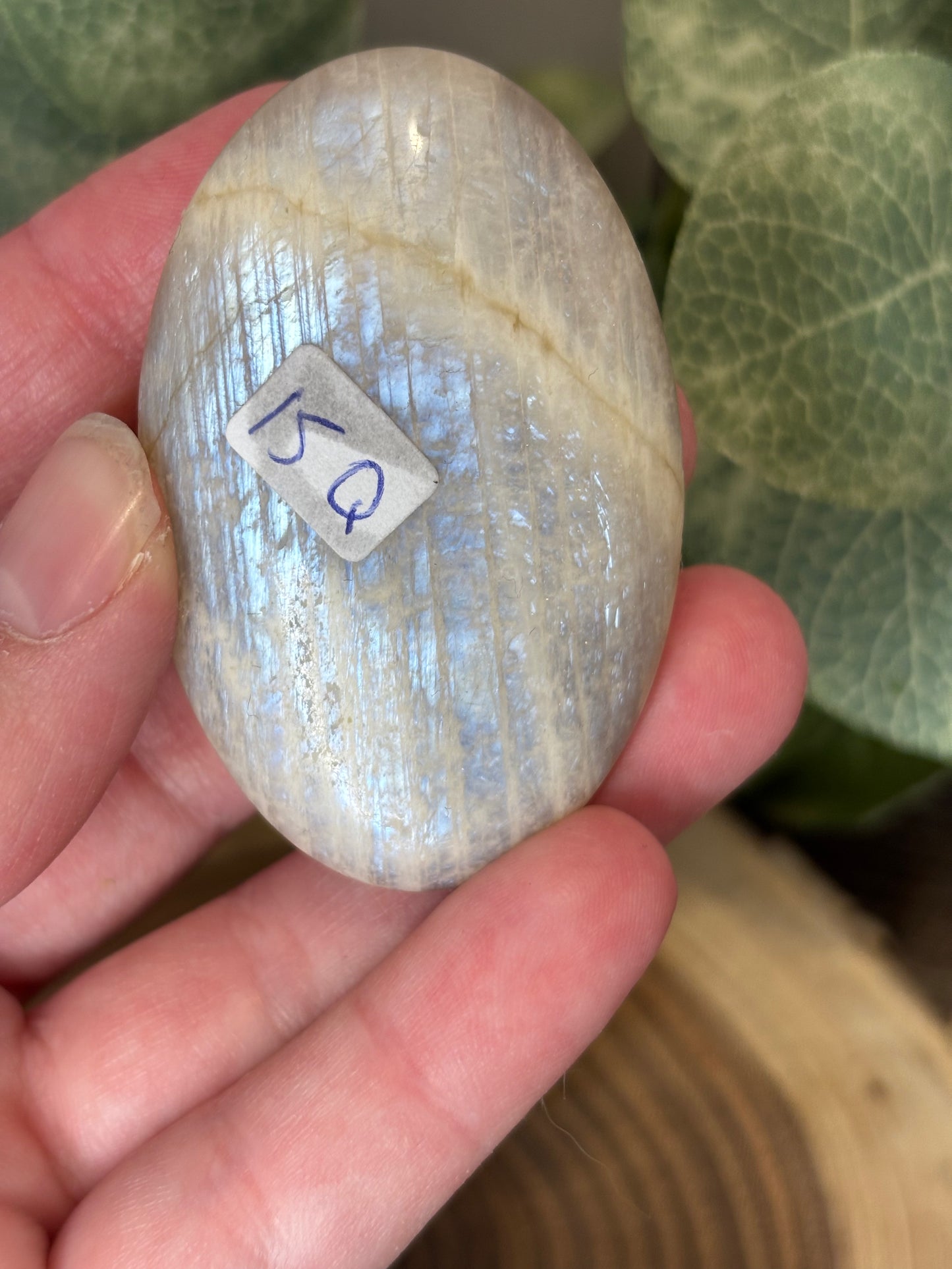 Grey Moonstone Palm Stone