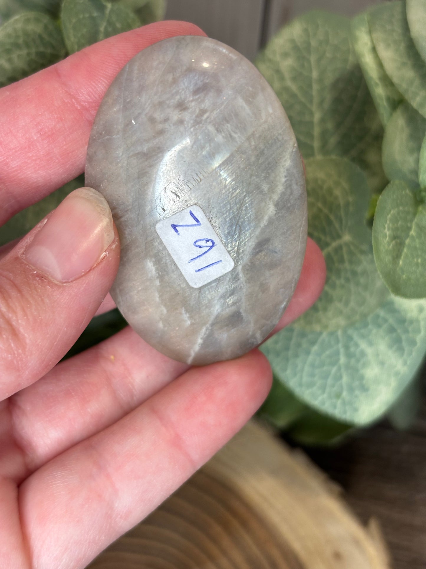 Grey Moonstone Palm Stone