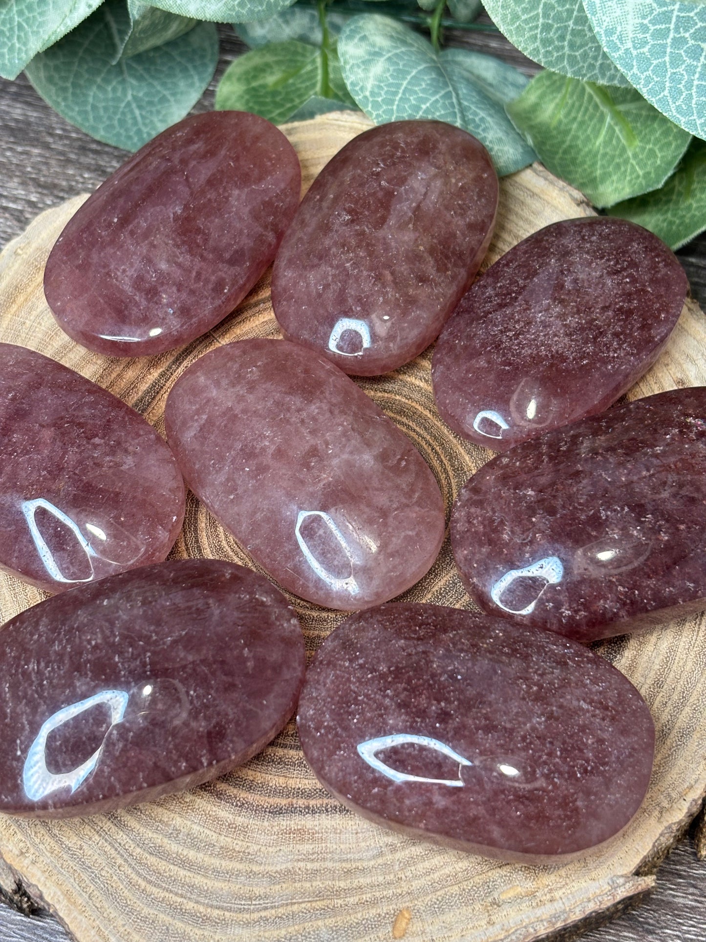 Strawberry Quartz Palm Stone