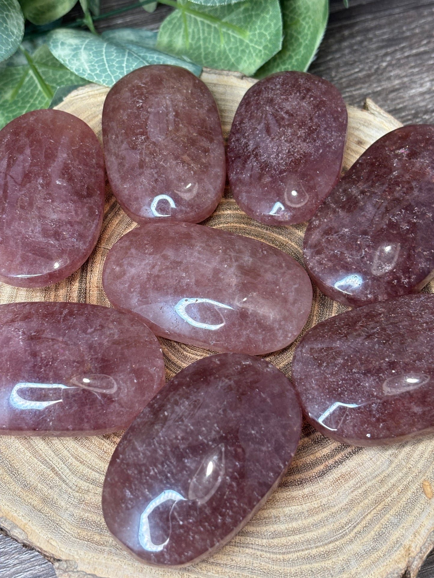 Strawberry Quartz Palm Stone