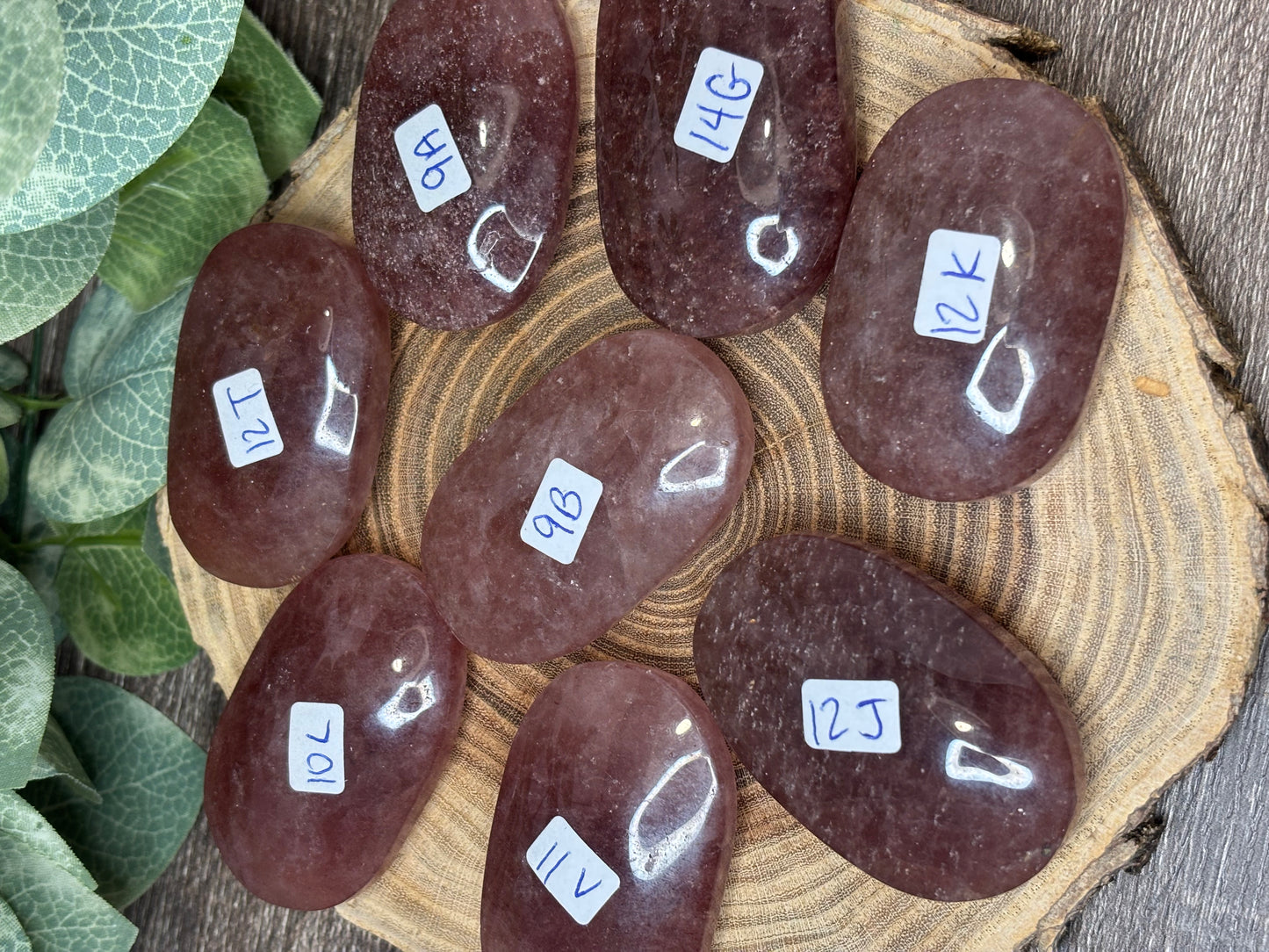 Strawberry Quartz Palm Stone
