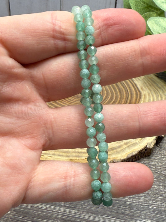 Green Aventurine - Faceted Bracelet 4 mm