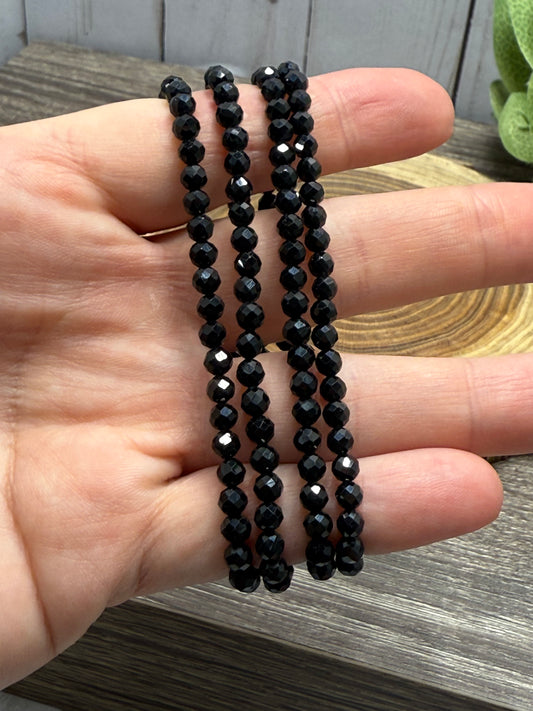 Obsidian - Faceted Bracelet 4 mm