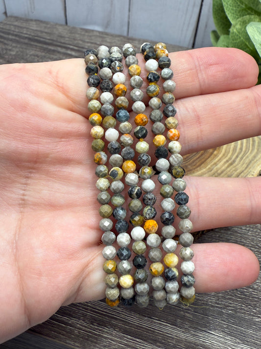 Bumble Bee Jasper - Faceted Bracelet 4 mm
