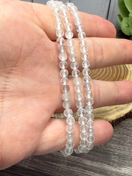 Clear Quartz - Faceted Bracelet 4 mm
