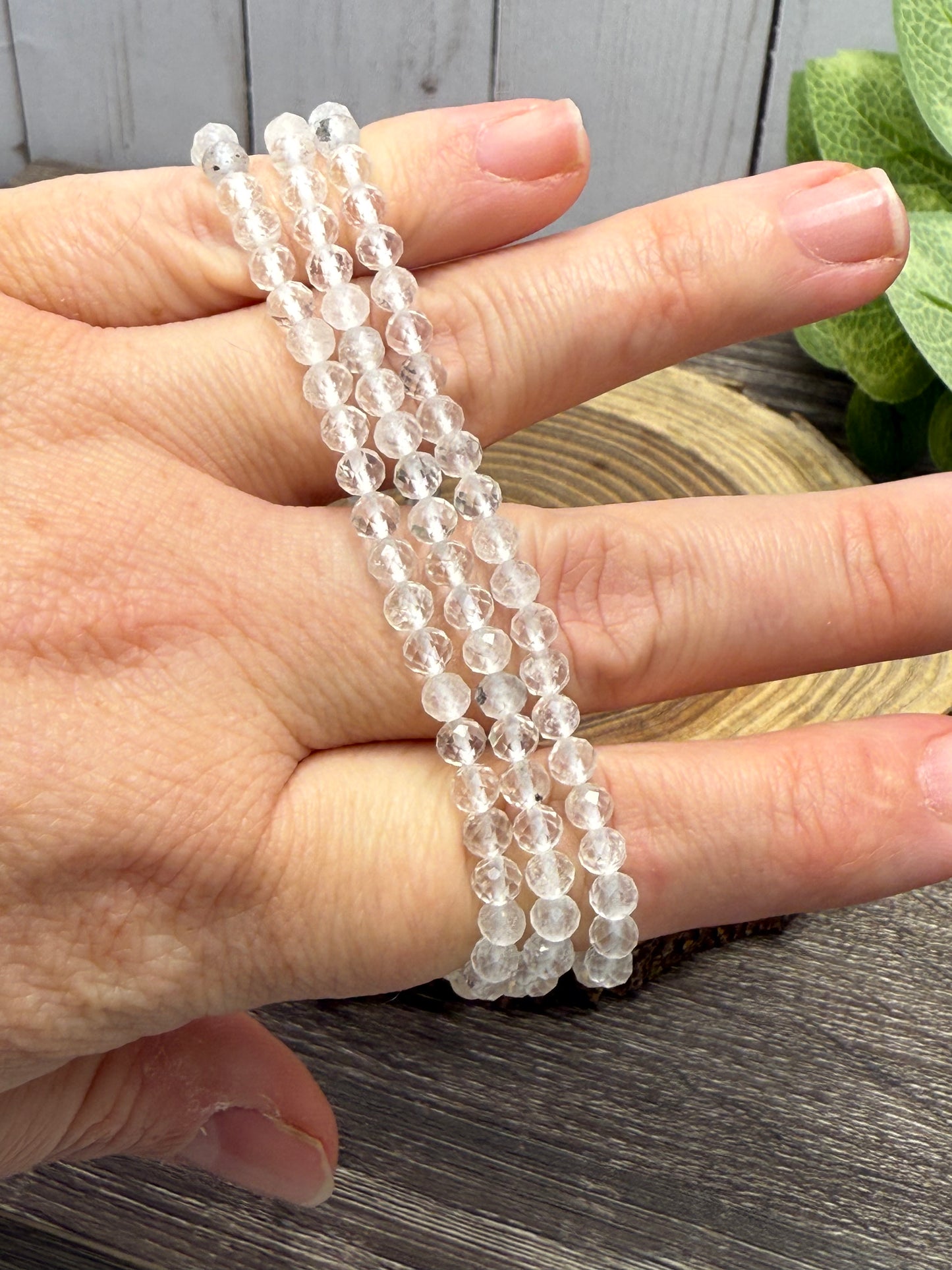 Clear Quartz - Faceted Bracelet 4 mm