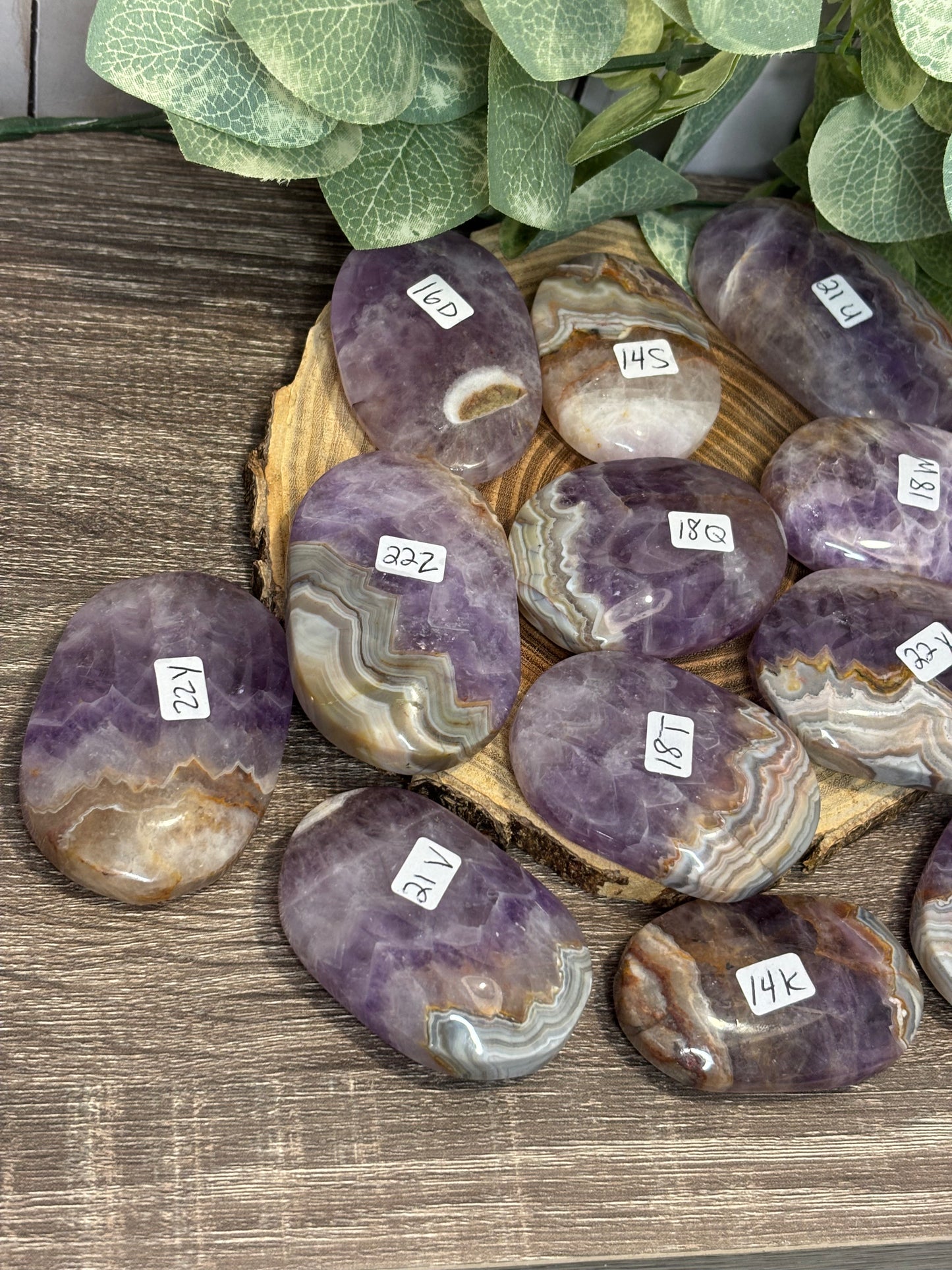 Amethyst and Agate Palm Stones