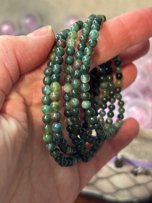 Moss Agate - Bracelet 4 mm