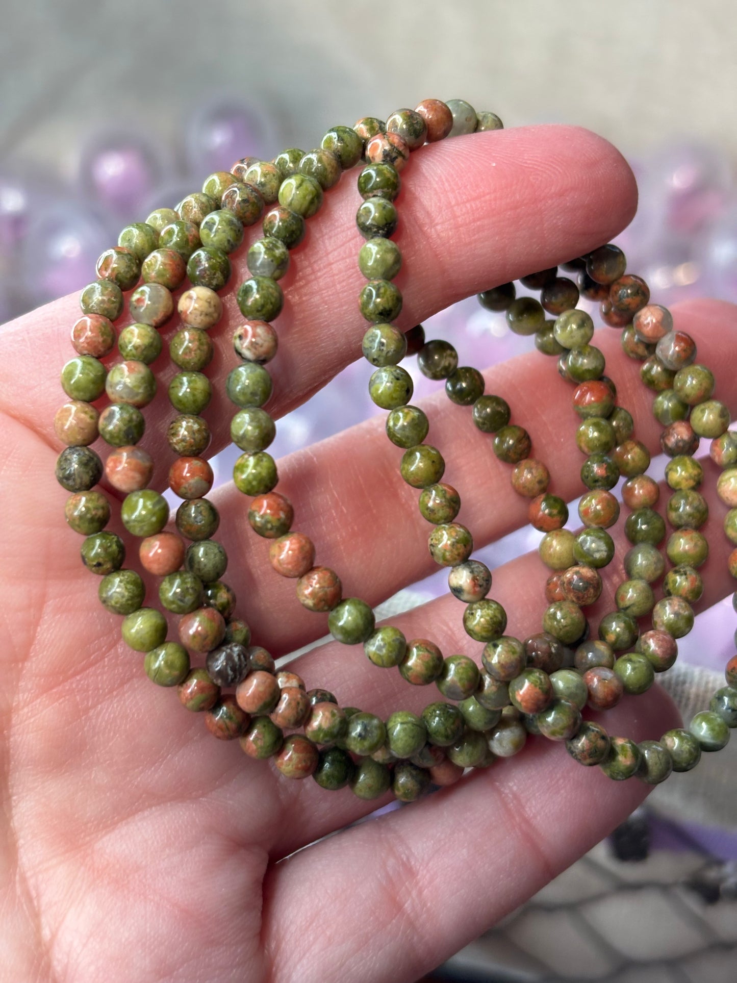 Unakite- Bracelet 4 mm