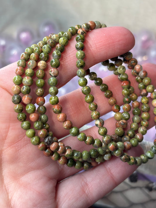 Unakite- Bracelet 4 mm