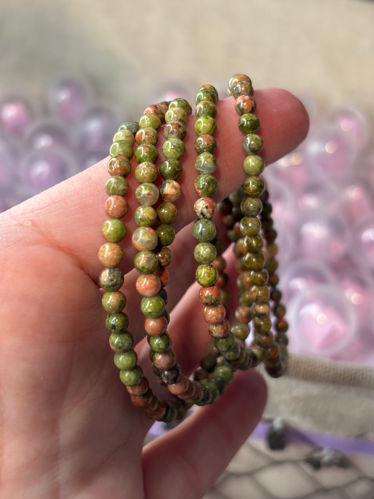 Unakite- Bracelet 4 mm