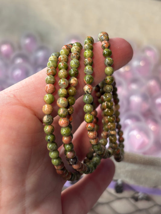 Unakite- Bracelet 4 mm