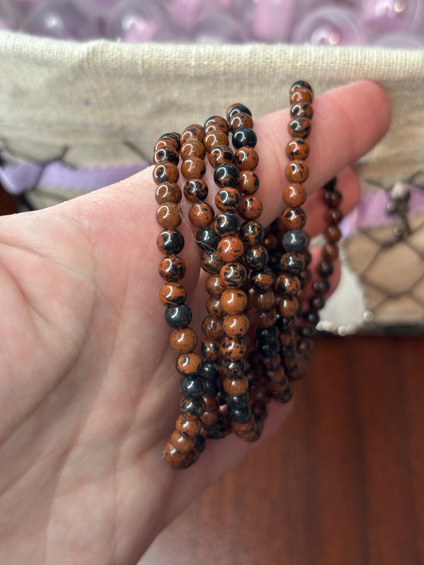 Mahogony Obsidian - Bracelet 4 mm