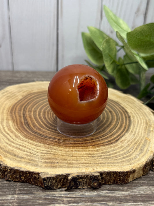 Carnelian Spheres With Druzy