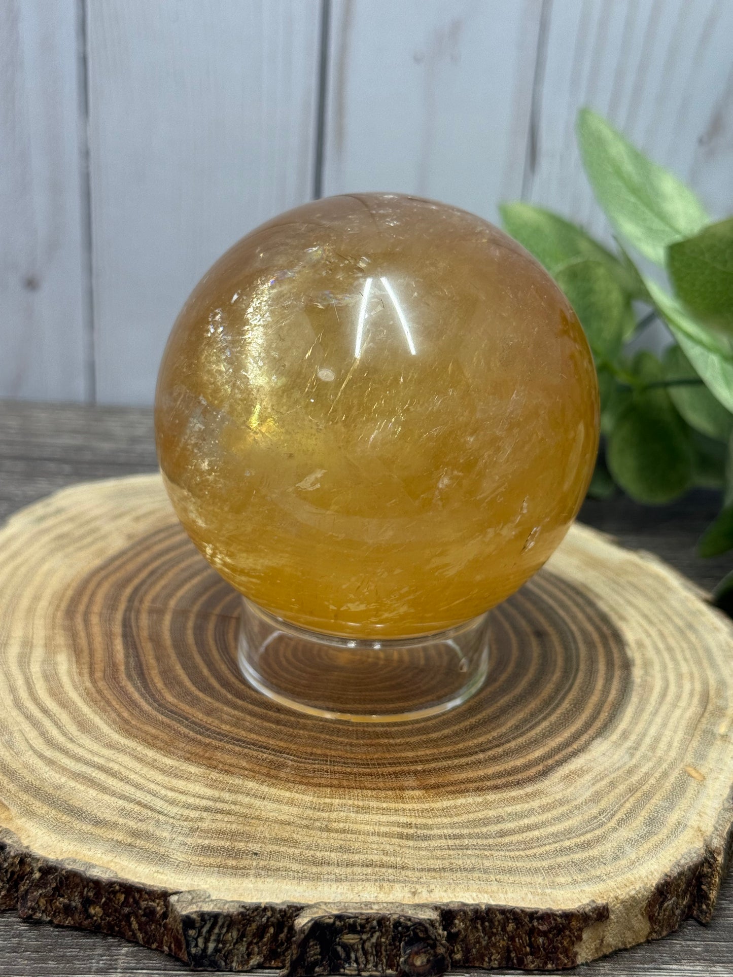 Honey Calcite Spheres