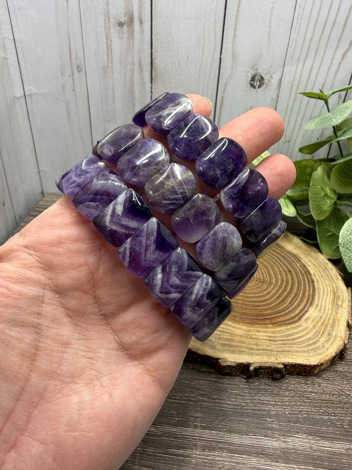 Chevron Amethyst Bangle Style - Bracelet