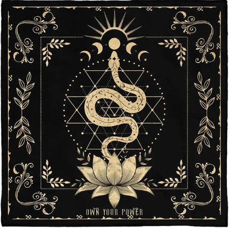 Altar Cloth - black snake lotus sun moon own your power