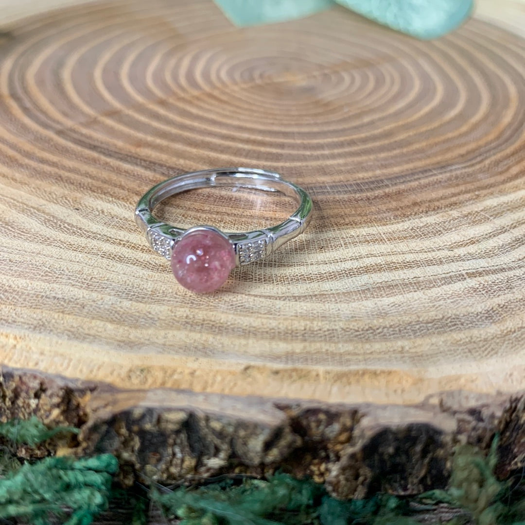 Strawberry Quartz Rings - Sliver Coated