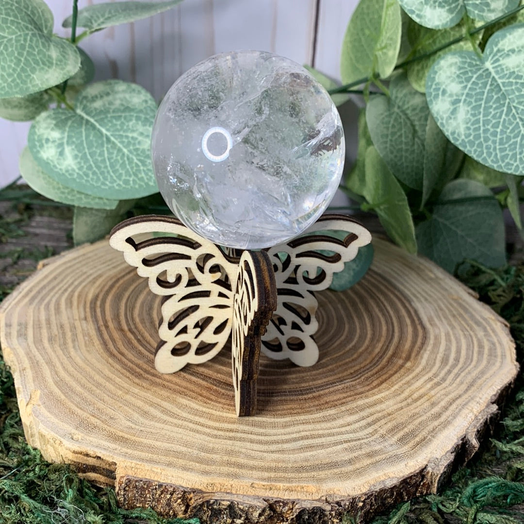 Butterfly - Wooden Sphere Stand Small