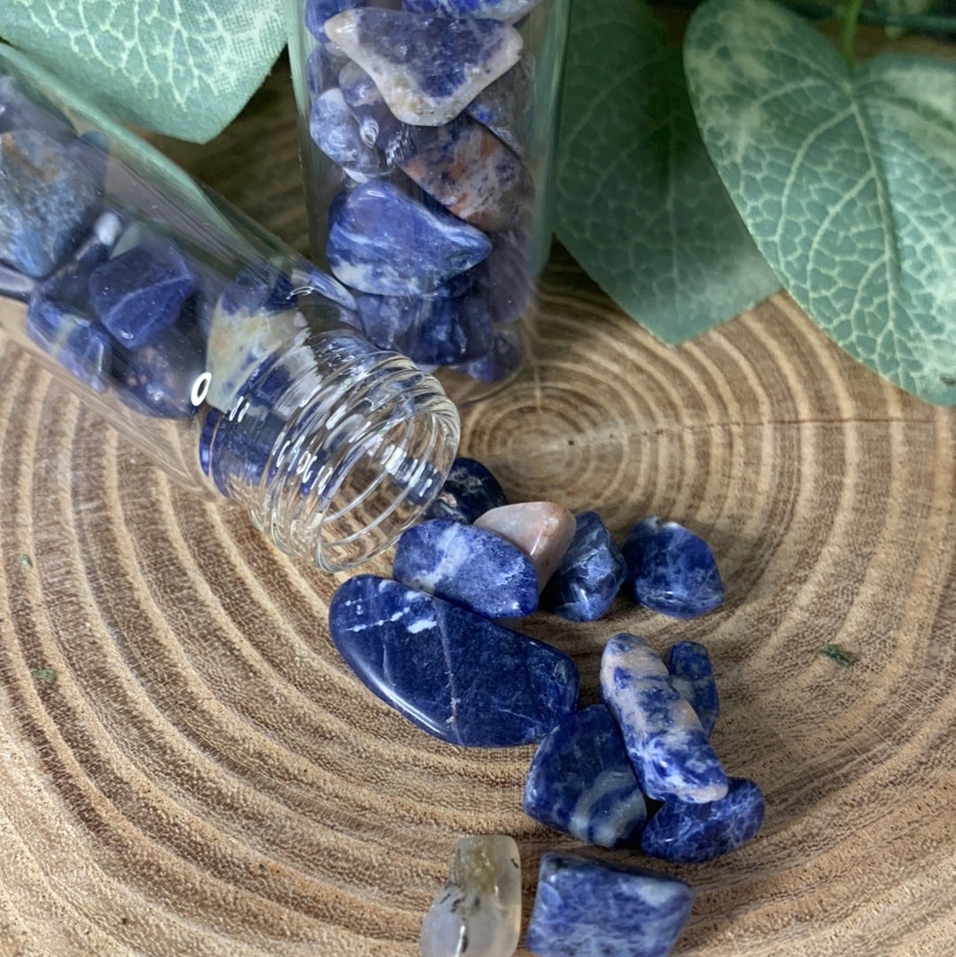 Sodalite Crystal Chip Bottle (large chips)