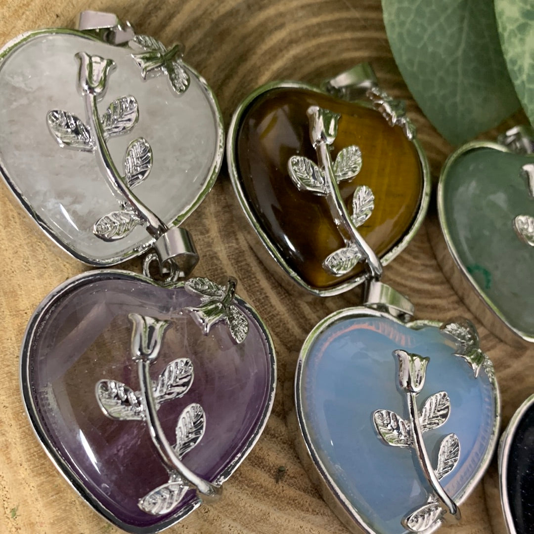 Heart with Flowers Pendant