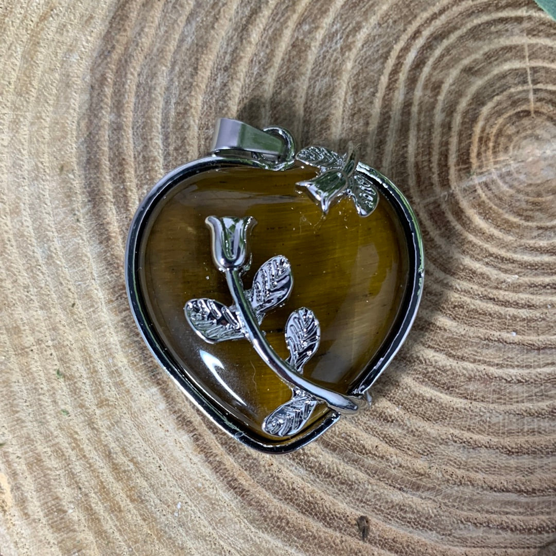 Heart with Flowers Pendant