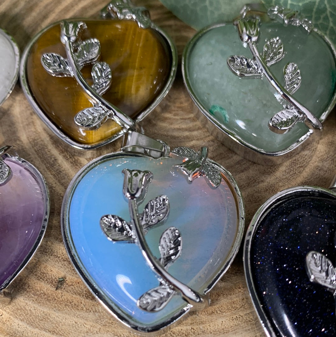 Heart with Flowers Pendant