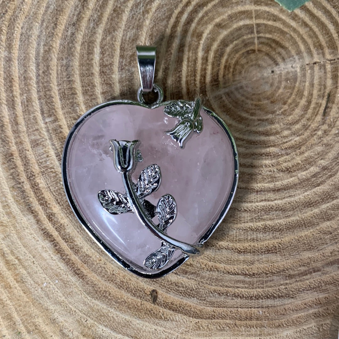 Heart with Flowers Pendant