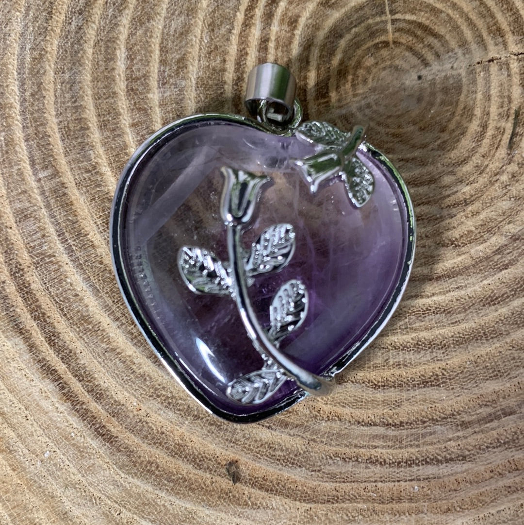 Heart with Flowers Pendant