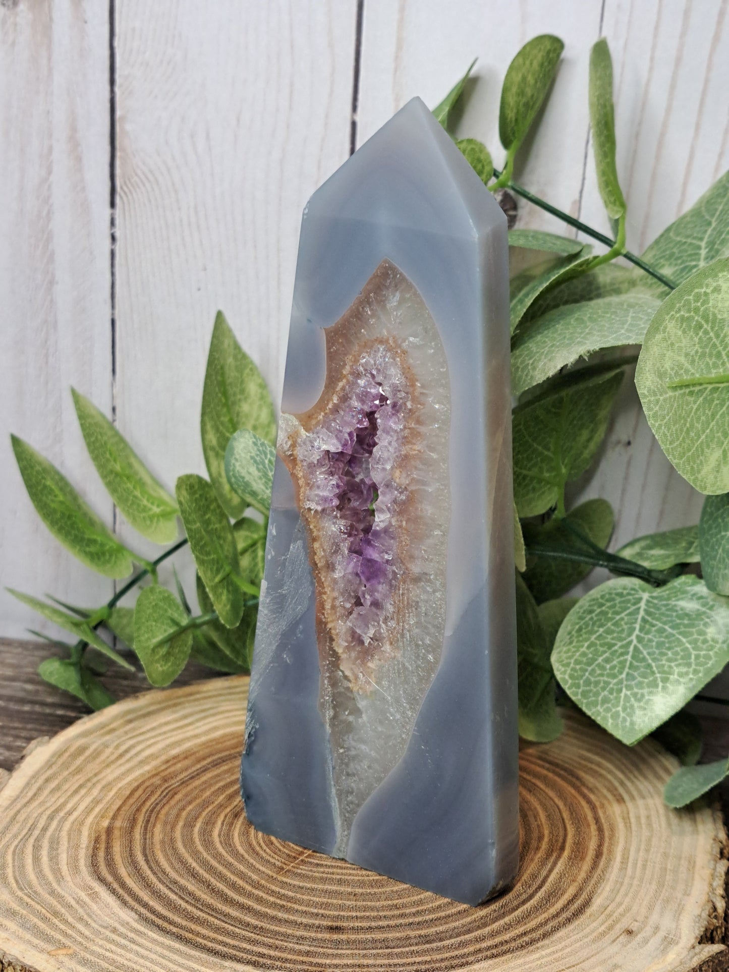 Amethyst and Agate Druzy Tower (Thinner recommend a stand to help support)