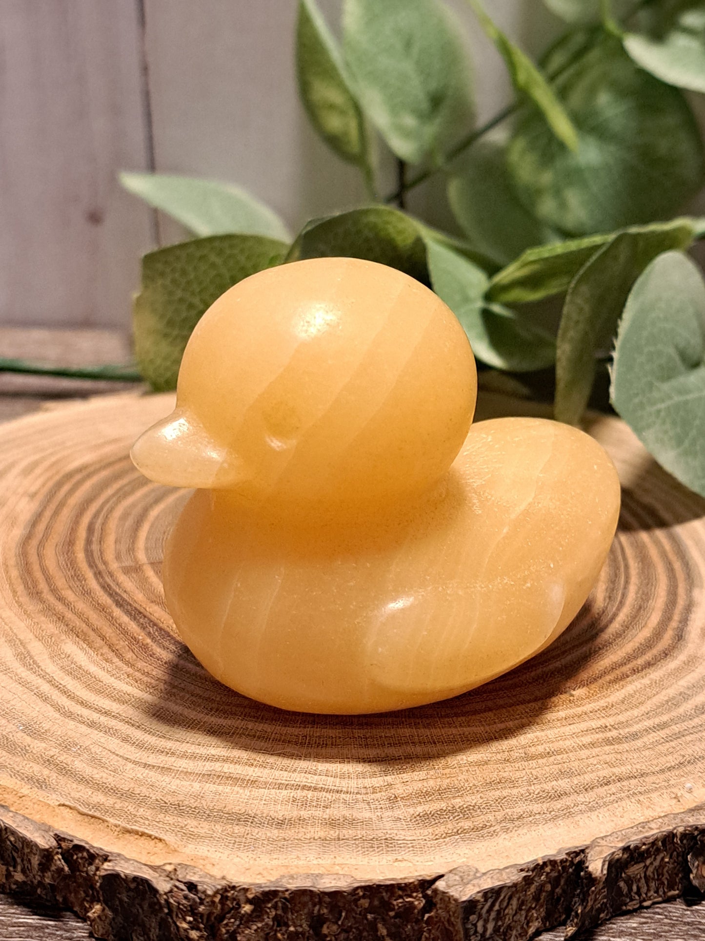 Ducks, Orange Calcite Crystal Carvings - Large