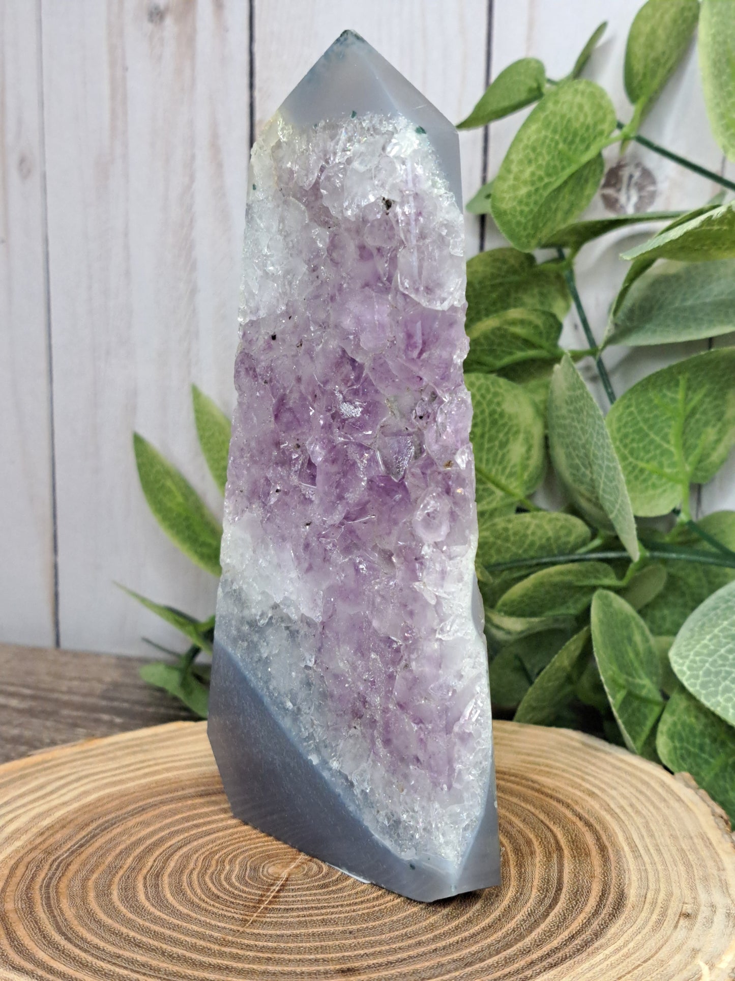 Amethyst and Agate Druzy Tower (Thinner recommend a stand to help support)