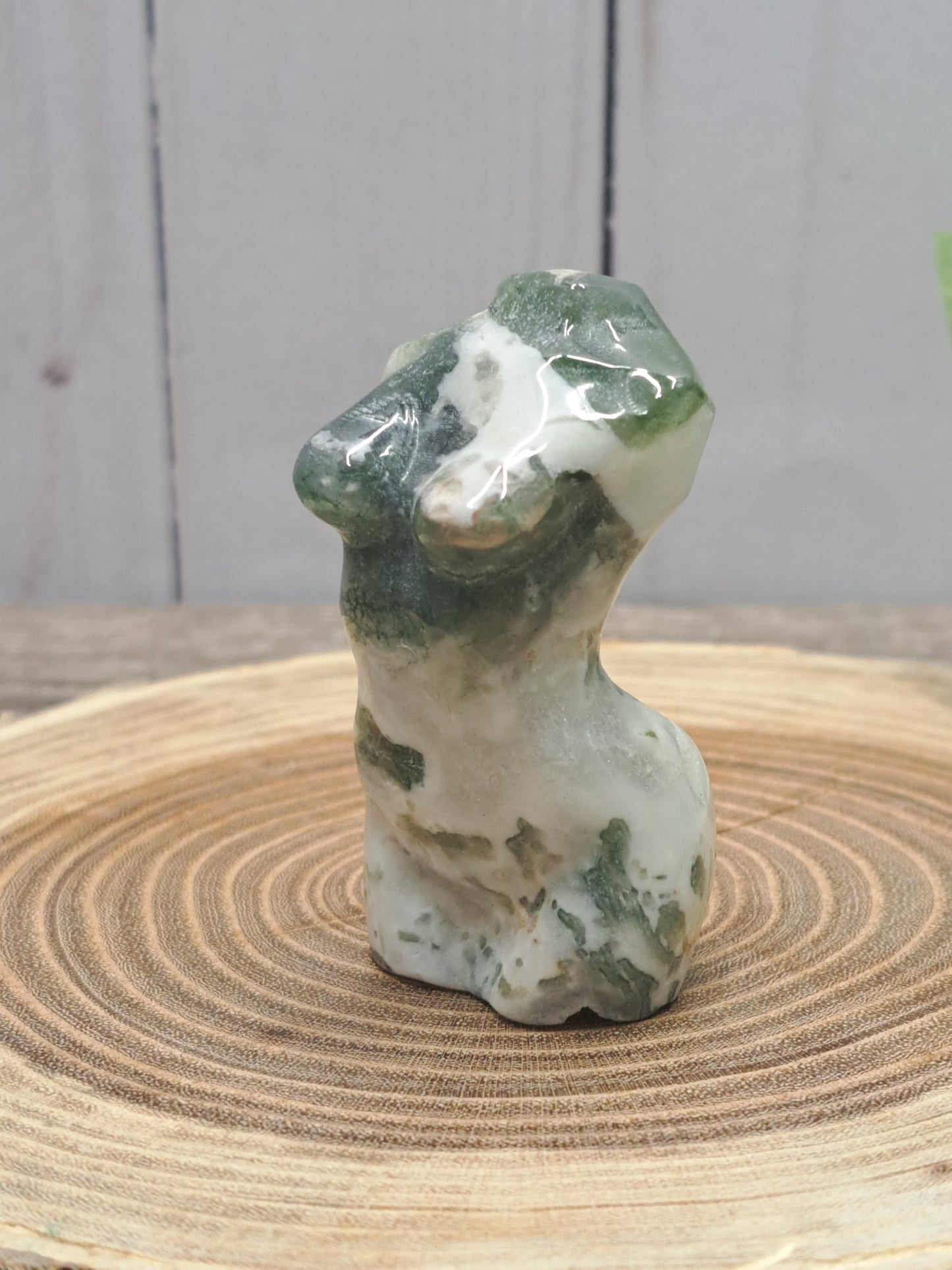 Goddess Body - Small Pyrite and Moss Agate