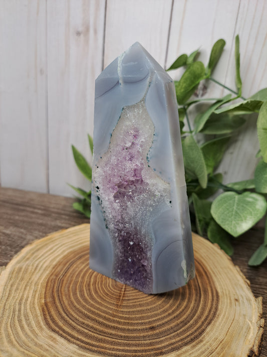 Amethyst and Agate Druzy Tower (Thinner recommend a stand to help support)