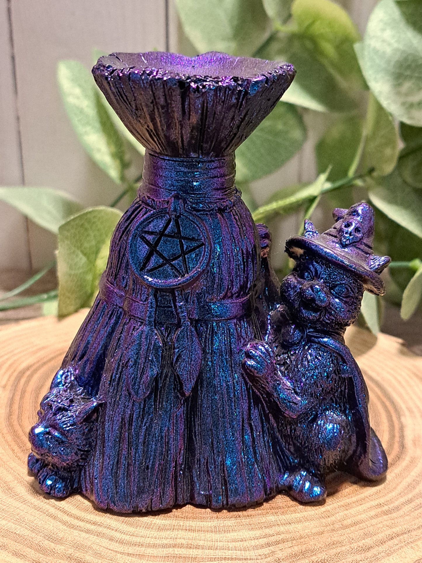 Cat with Broom Sphere Stand