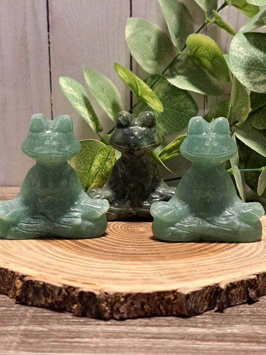 Yoga Frogs - Green Aventurine & Jade