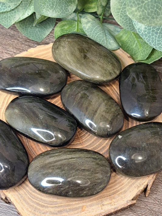 Gold Sheen Obsidian Palm Stones