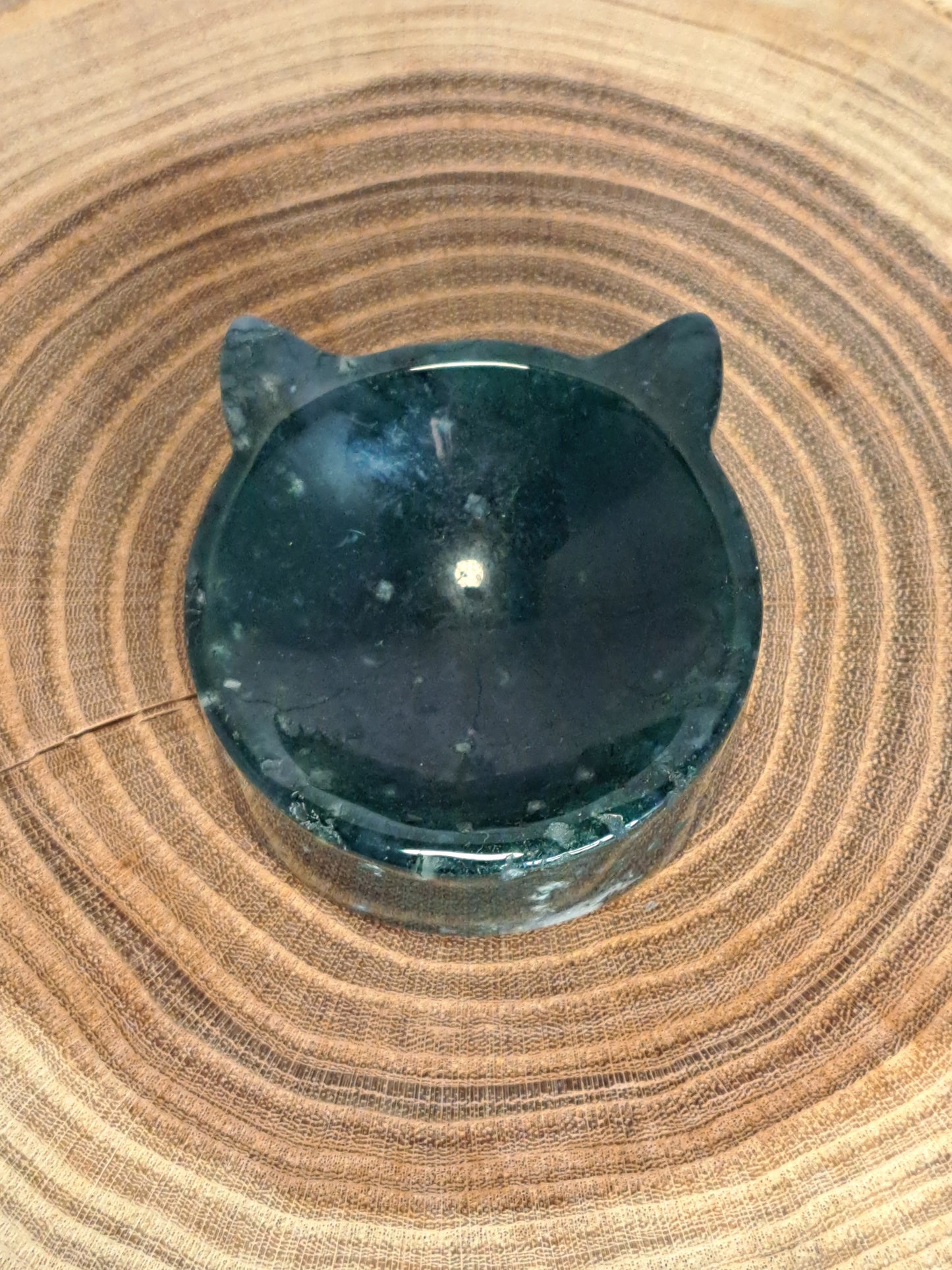 Cat Head Bowls - Moss Agate